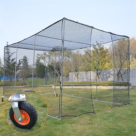 野球バッティングケージ 3x2.5x5m ホイール付き