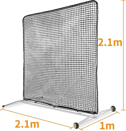 野球ネット 2.1x2.1m ホイール付き