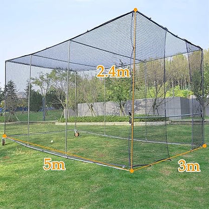 野球バッティングケージ 3x2.5x5ｍ ホイール付き